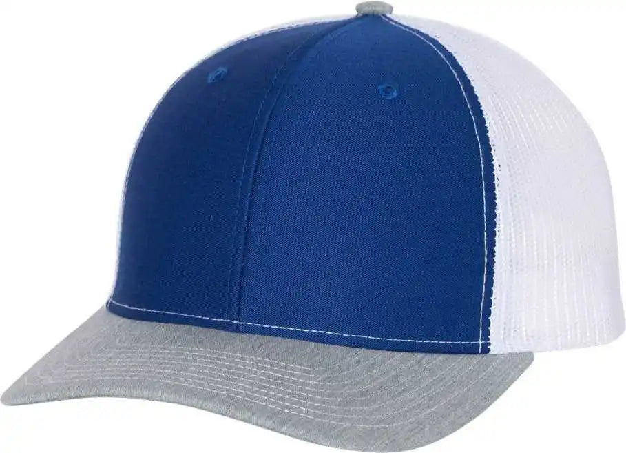 Richardson 112 Snapback Trucker Caps Royal White Heather Gray / Osfm