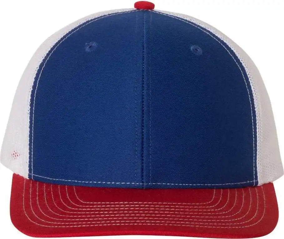 Richardson 112 Snapback Trucker Caps Royal White Red / Osfm