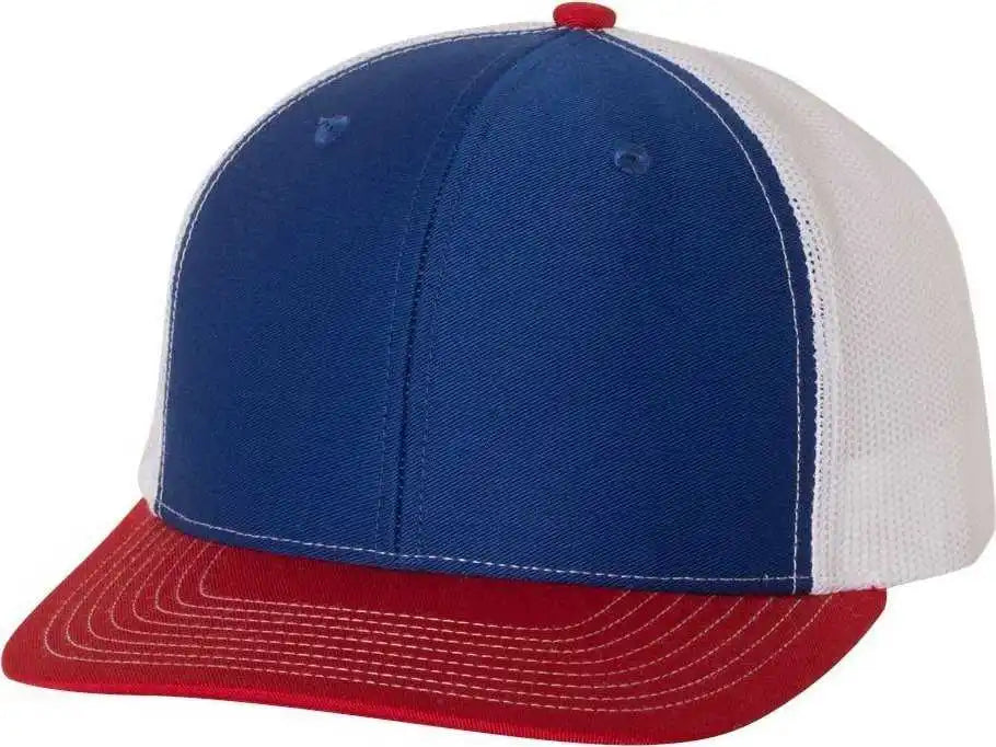 Richardson 112 Snapback Trucker Caps Royal White Red / Osfm
