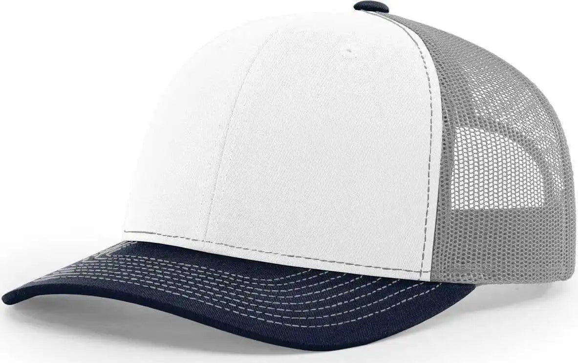 Richardson 112 Snapback Trucker Caps White Aluminum Navy Light Gray / Osfm