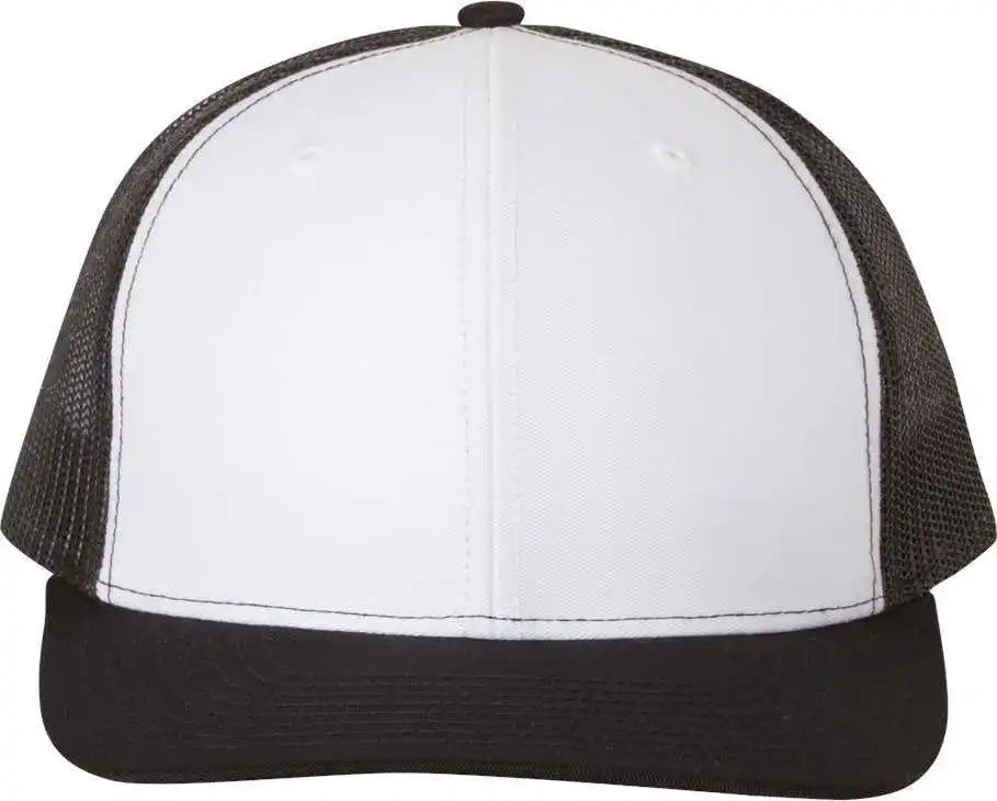 Richardson 112 Snapback Trucker Caps - White Black - Osfm