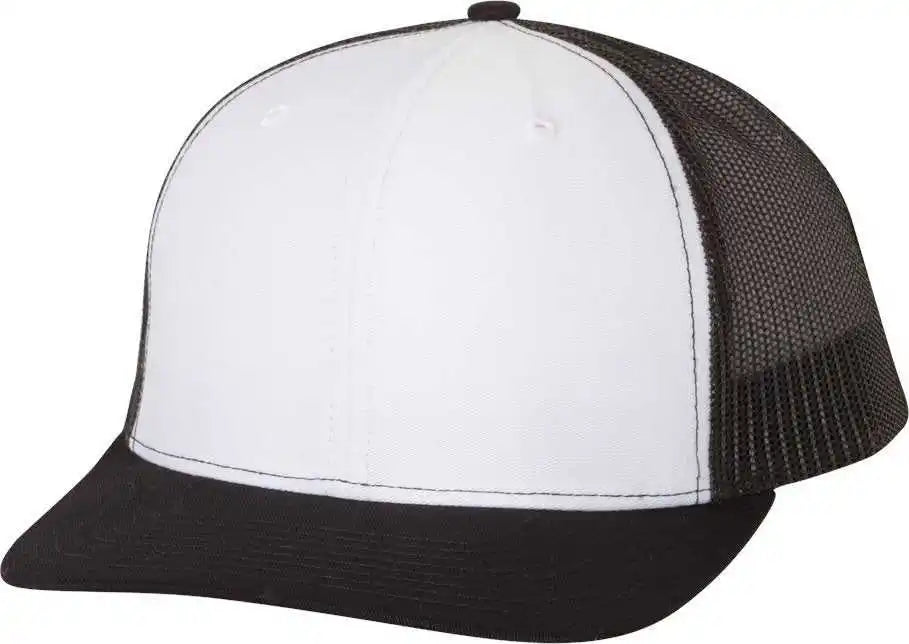 Richardson 112 Snapback Trucker Caps - White Black - Osfm