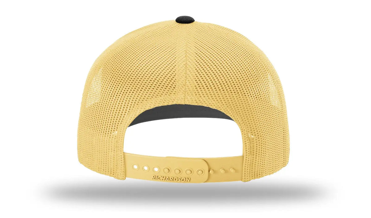 Richardson 112 Trucker Cap - Black Vegas Gold - Md-lg