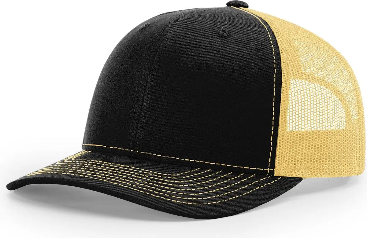 Richardson 112 Trucker Cap - Black Vegas Gold - Md-lg