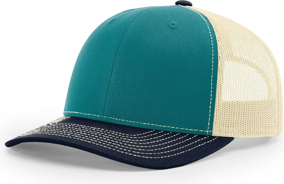 Richardson 112 Trucker Cap - Blue Teal Birch Navy - Md-lg
