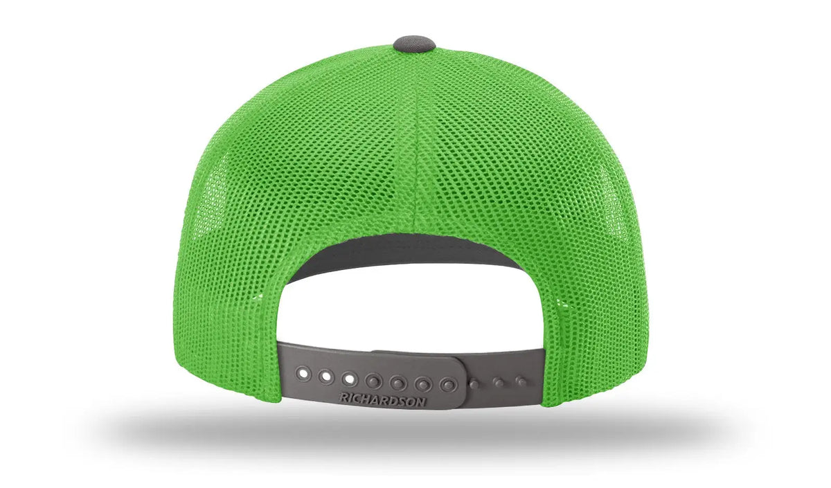 Richardson 112 Trucker Cap - Charcoal Neon Green