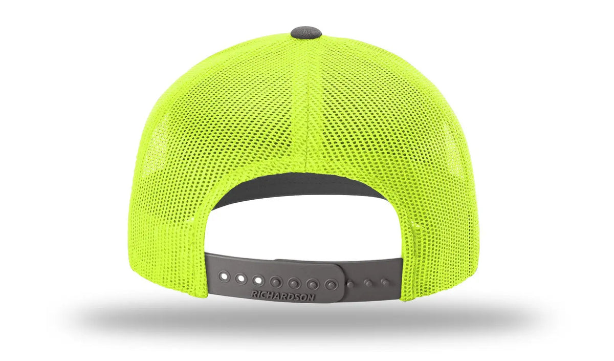 Richardson 112 Trucker Cap - Charcoal Neon Yellow