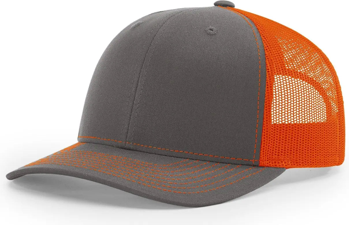 Richardson 112 Trucker Cap - Charcoal Orange