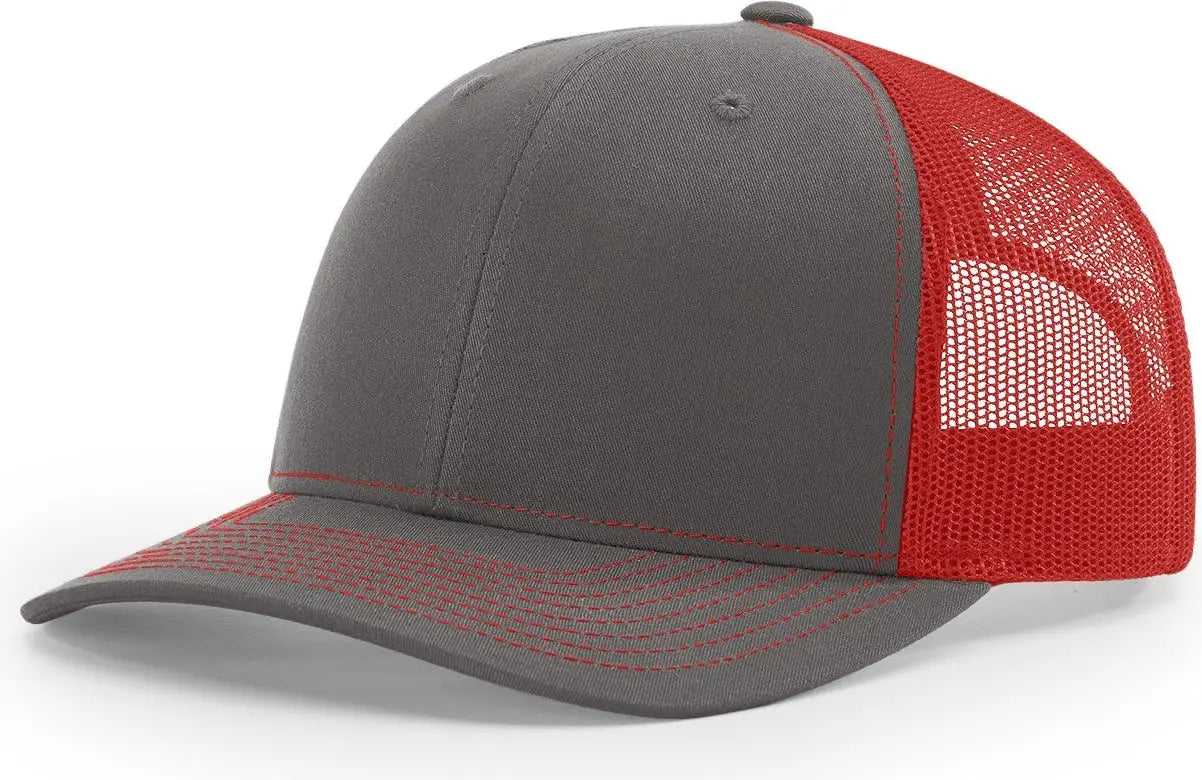 Richardson 112 Trucker Cap - Charcoal Red