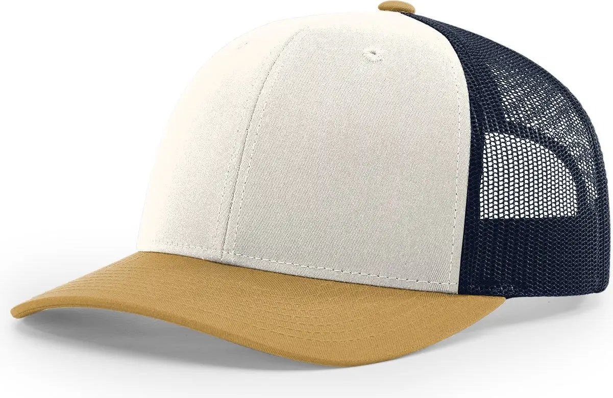 Richardson 112 Trucker Cap - Cream Navy Amber Gold - Md-lg