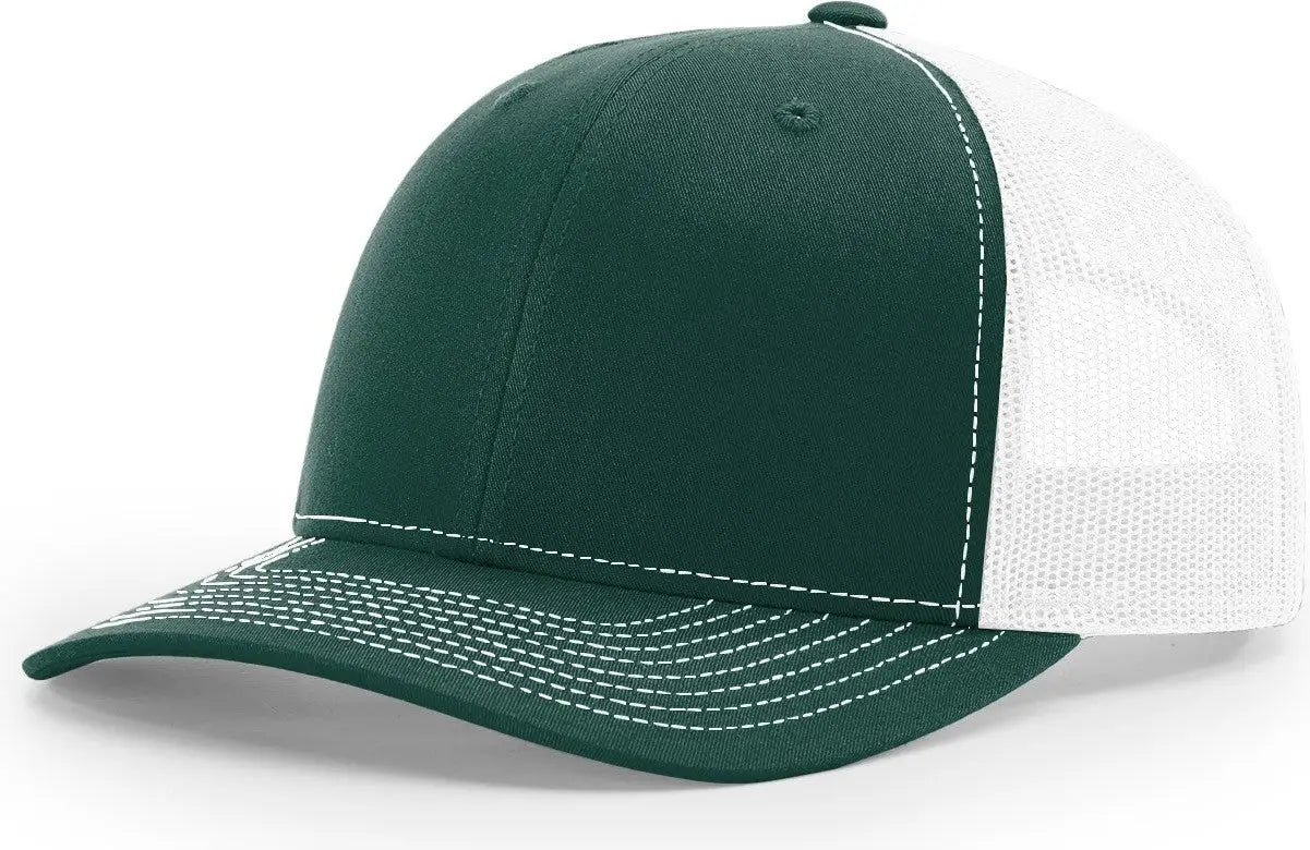 Richardson 112 Trucker Cap - Dark Green White