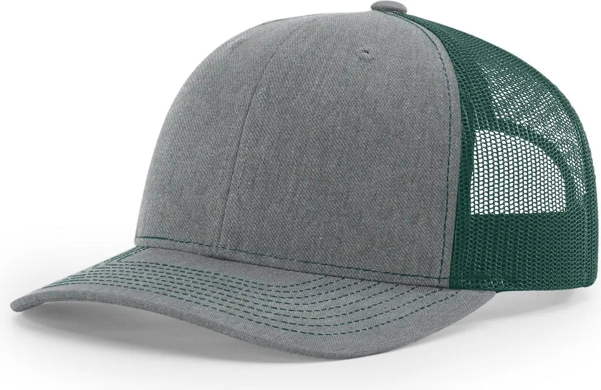 Richardson 112 Trucker Cap - Heather Gray Dark Green