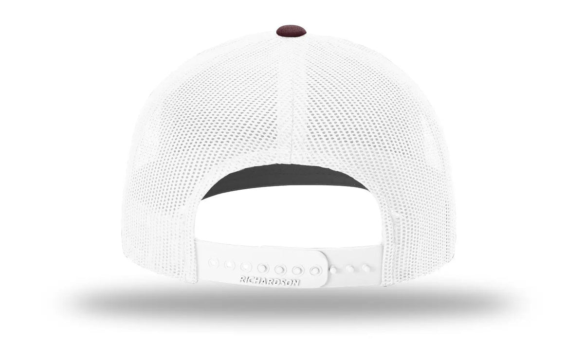 Richardson 112 Trucker Cap - Maroon White - Md-lg