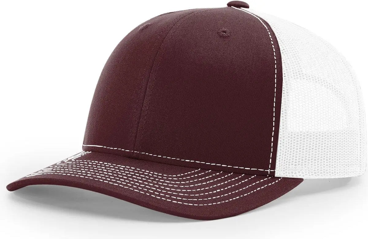 Richardson 112 Trucker Cap - Maroon White - Md-lg