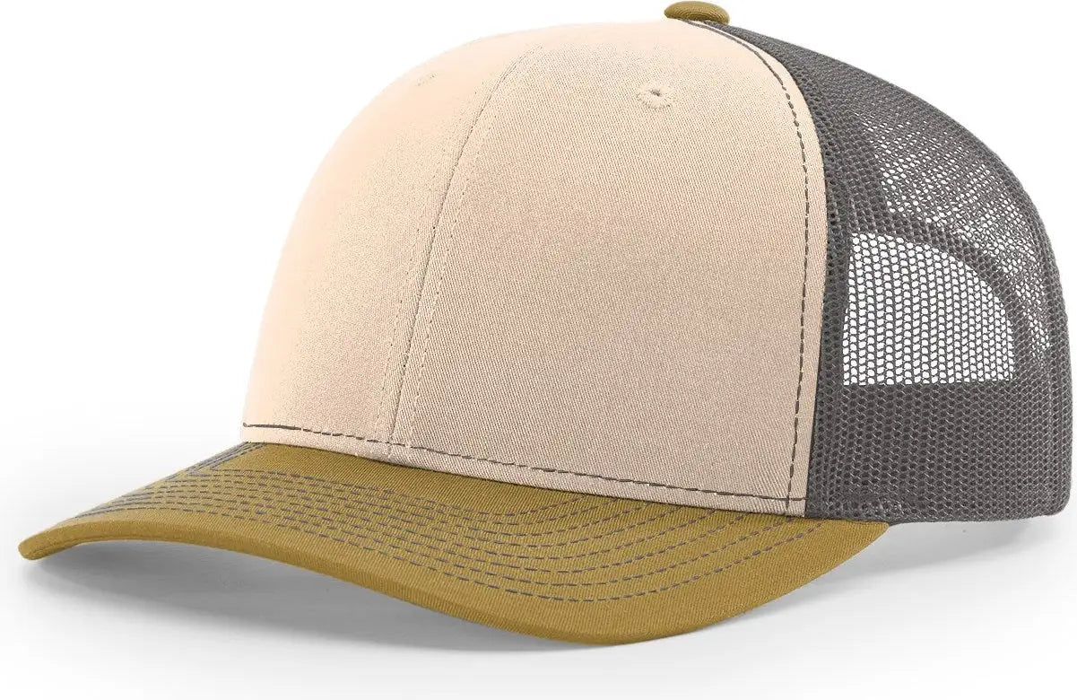 Richardson 112 Trucker Cap - Mink Beige Charcoal Amber Gold - Sand / Md-lg
