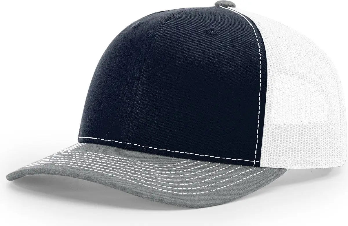 Richardson 112 Trucker Cap - Navy White Heather Gray - Md-lg
