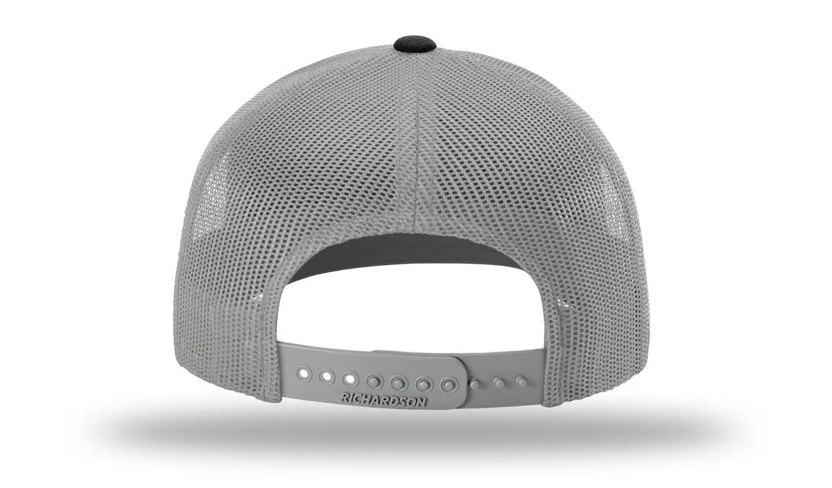 Richardson 112 Trucker Cap - White Aluminum Black - Md-lg