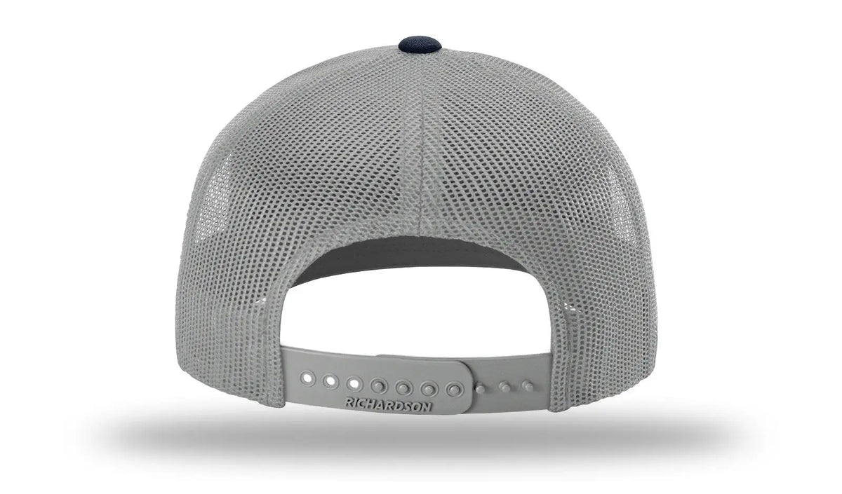 Richardson 112 Trucker Cap - White Aluminum Navy - Light Gray / Md-lg