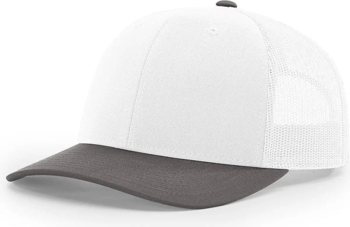 Richardson 112 Trucker Cap - White Charcoal - Dark Gray / Md-lg