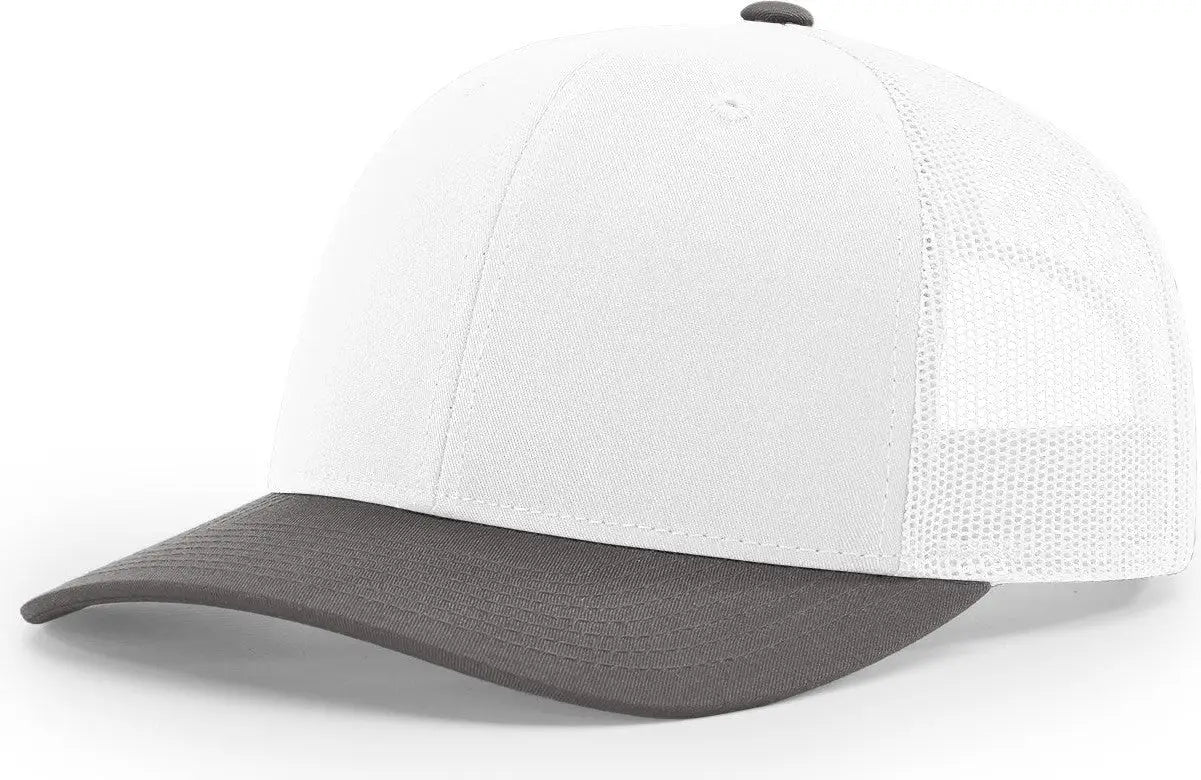 Richardson 112 Trucker Cap - White Charcoal - Dark Gray / Md-lg