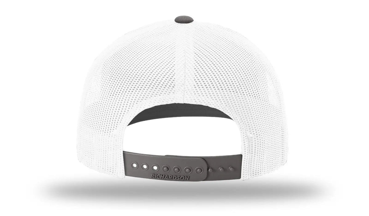 Richardson 112 Trucker Cap - White Charcoal - Dark Gray / Md-lg