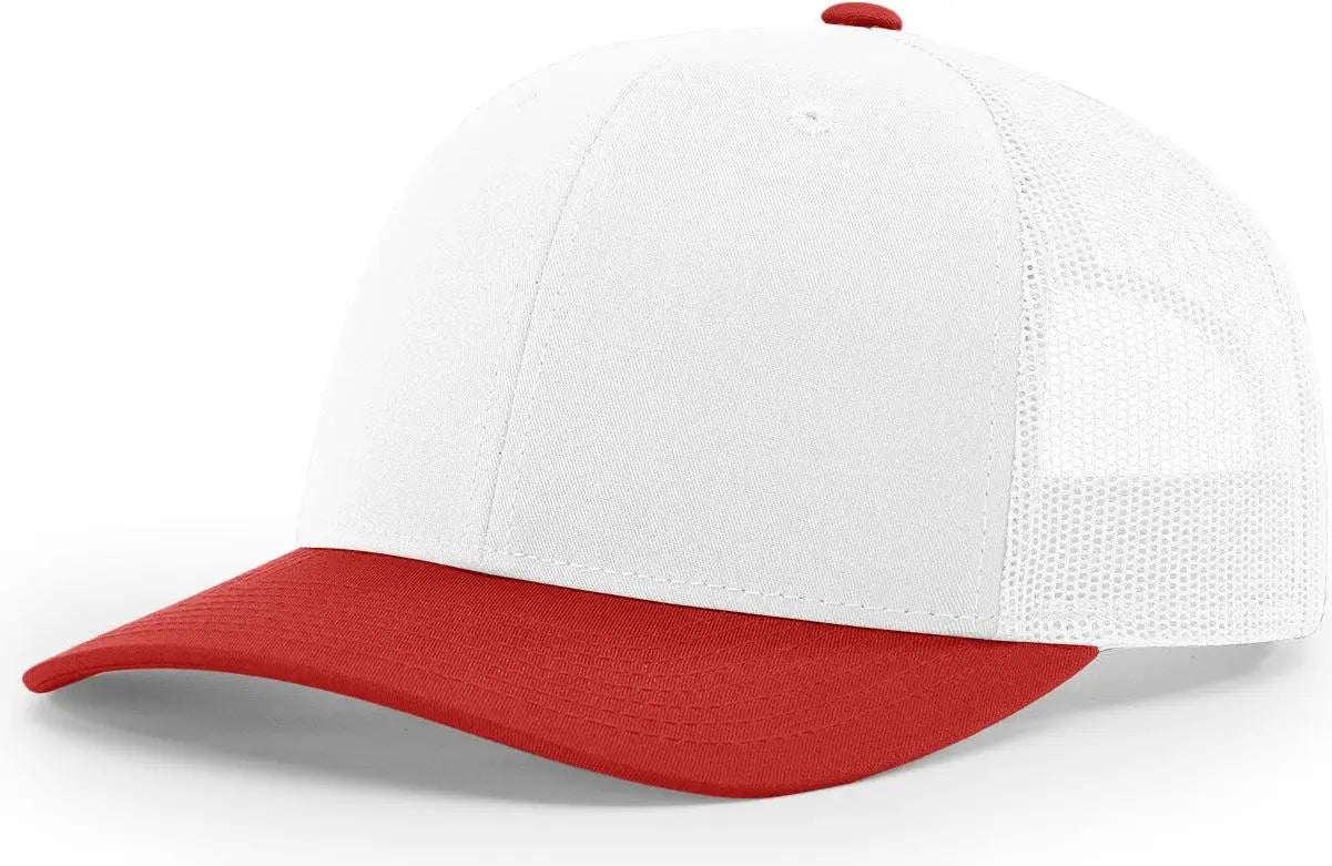 Richardson 112 Trucker Cap - White Red - Md-lg