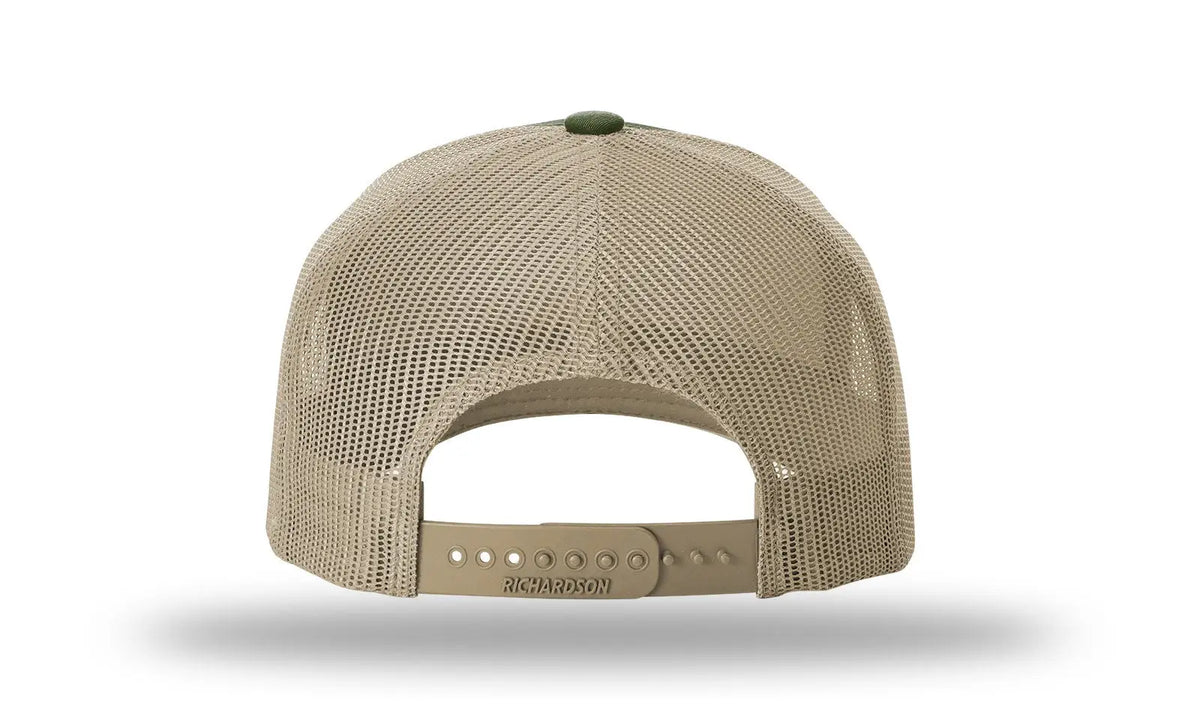 Richardson 112fp Five Panel Trucker Cap - Army Olive Tan - Osfm