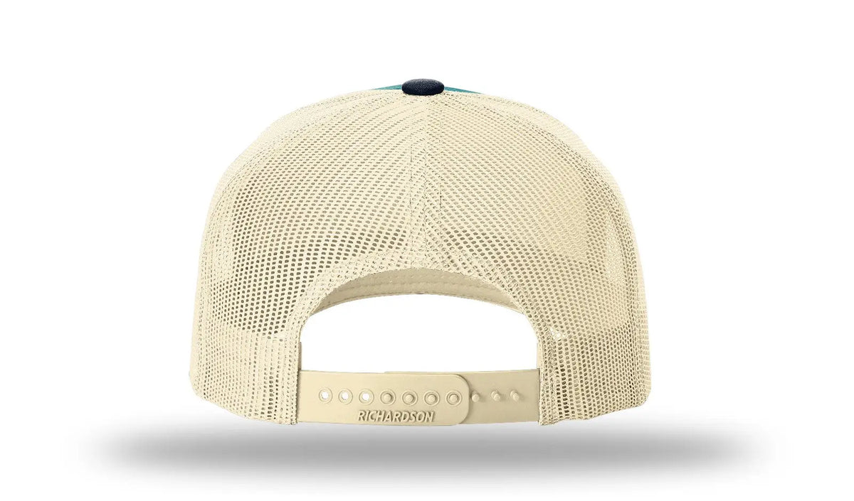 Richardson 112fp Five Panel Trucker Cap - Blue Teal Birch Navy