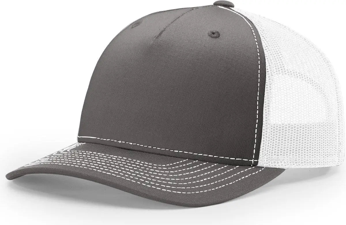 Richardson 112fp Five Panel Trucker Cap - Charcoal White