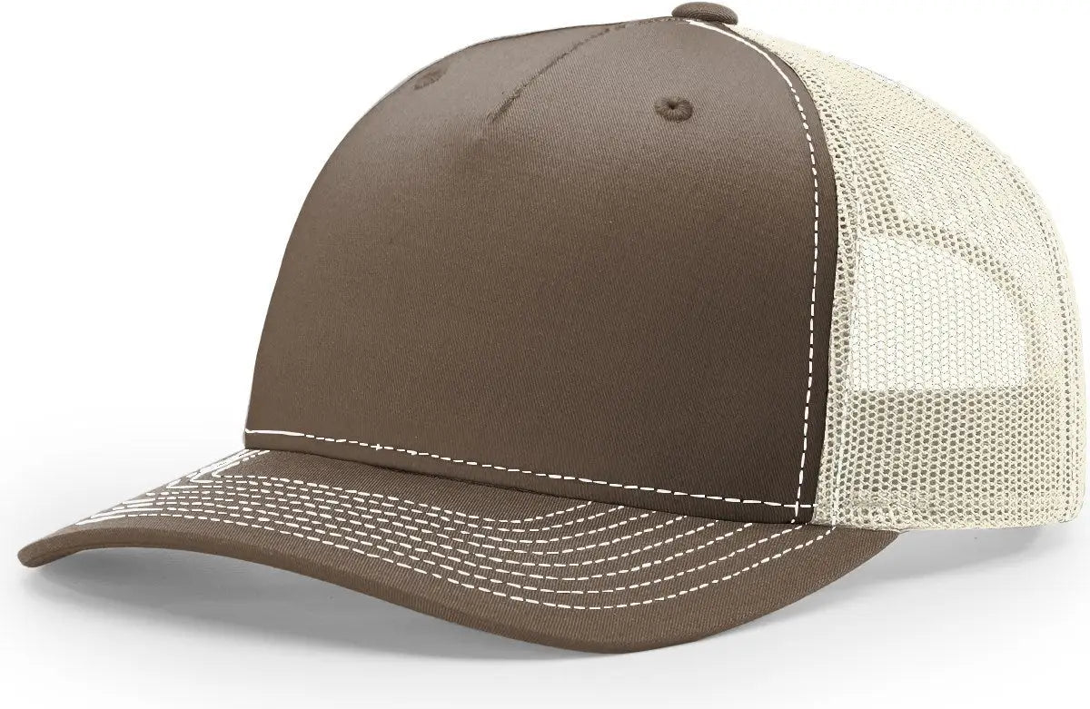 Richardson 112fp Five Panel Trucker Cap - Chocolate Chip Birch