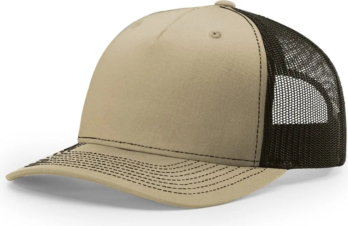 Richardson 112fp Five Panel Trucker Cap - Khaki Coffee - Osfm