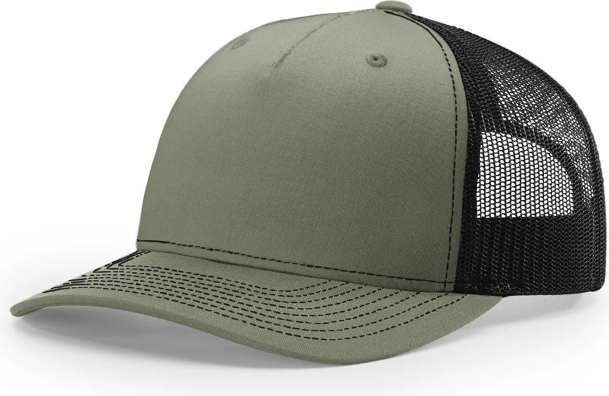 Richardson 112fp Five Panel Trucker Cap - Loden Black