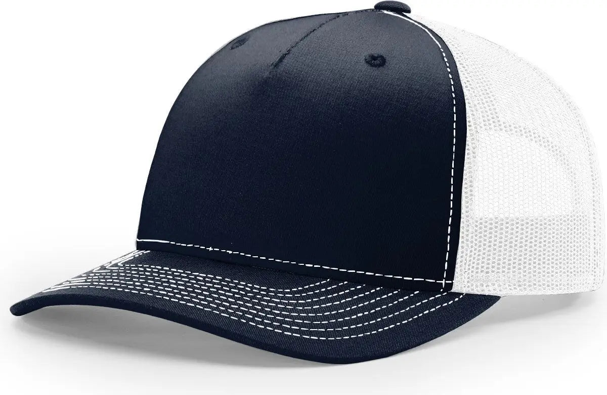 Richardson 112fp Five Panel Trucker Cap - Navy White