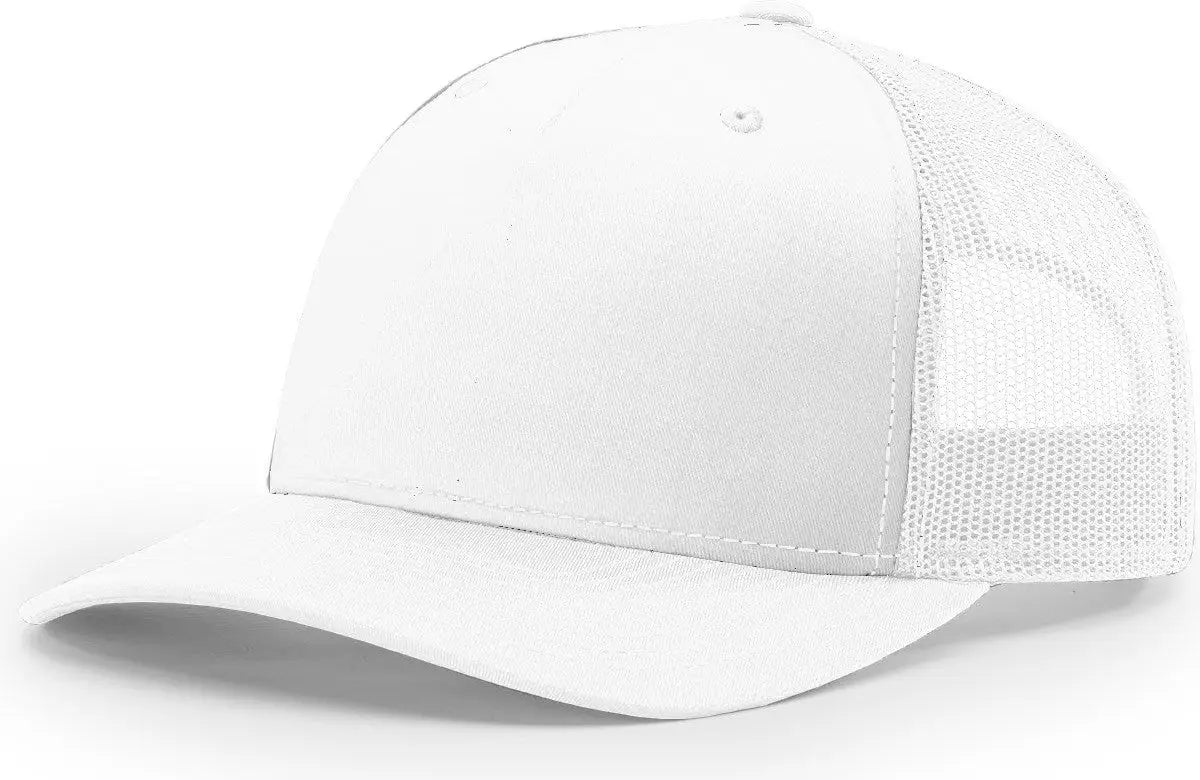 Richardson 112fp Five Panel Trucker Cap - White - Osfm