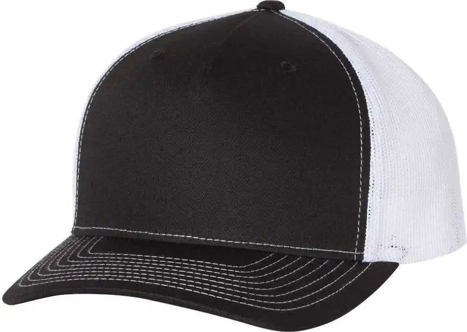 Richardson 112fp Trucker Caps - Black White - Osfm