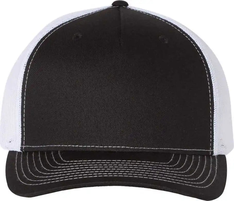 Richardson 112fp Trucker Caps - Black White - Osfm