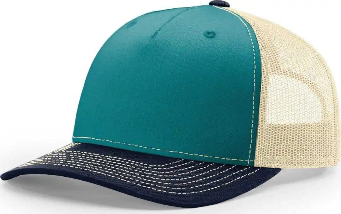 Richardson 112fp Trucker Caps - Blue Teal Birch Navy - Osfm