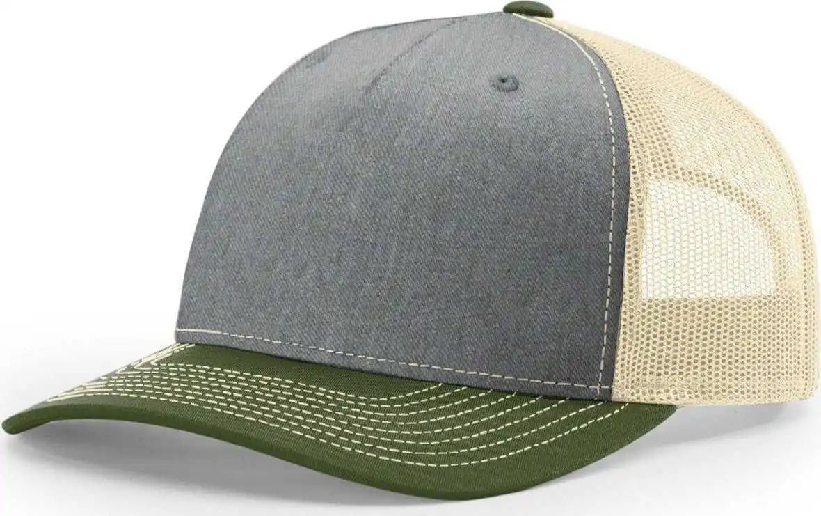 Richardson 112fp Trucker Caps Heather Gray Birch Army Olive / Osfm