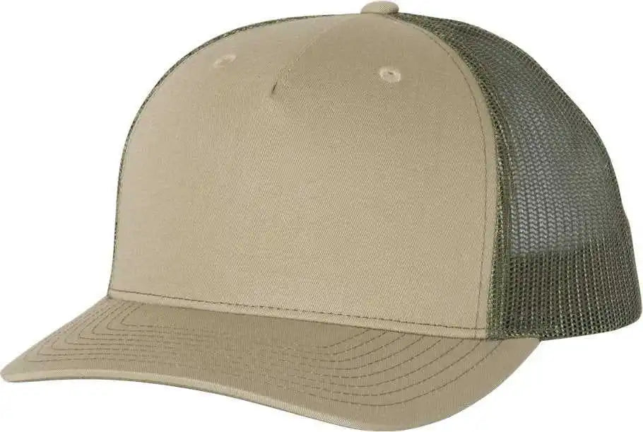 Richardson 112fp Trucker Caps Pale Khaki Loden Green Dark Gray / Osfm