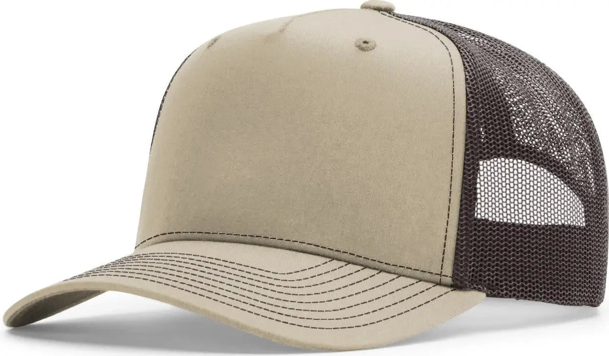 Richardson 112fpc Five Panel Champ Trucker Cap - Khaki Coffee - Osfm