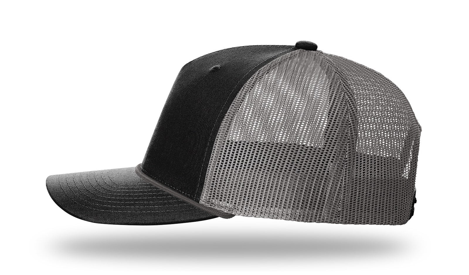 Richardson 112fpr 5 Panel Rope Trucker Caps - Black Charcoal