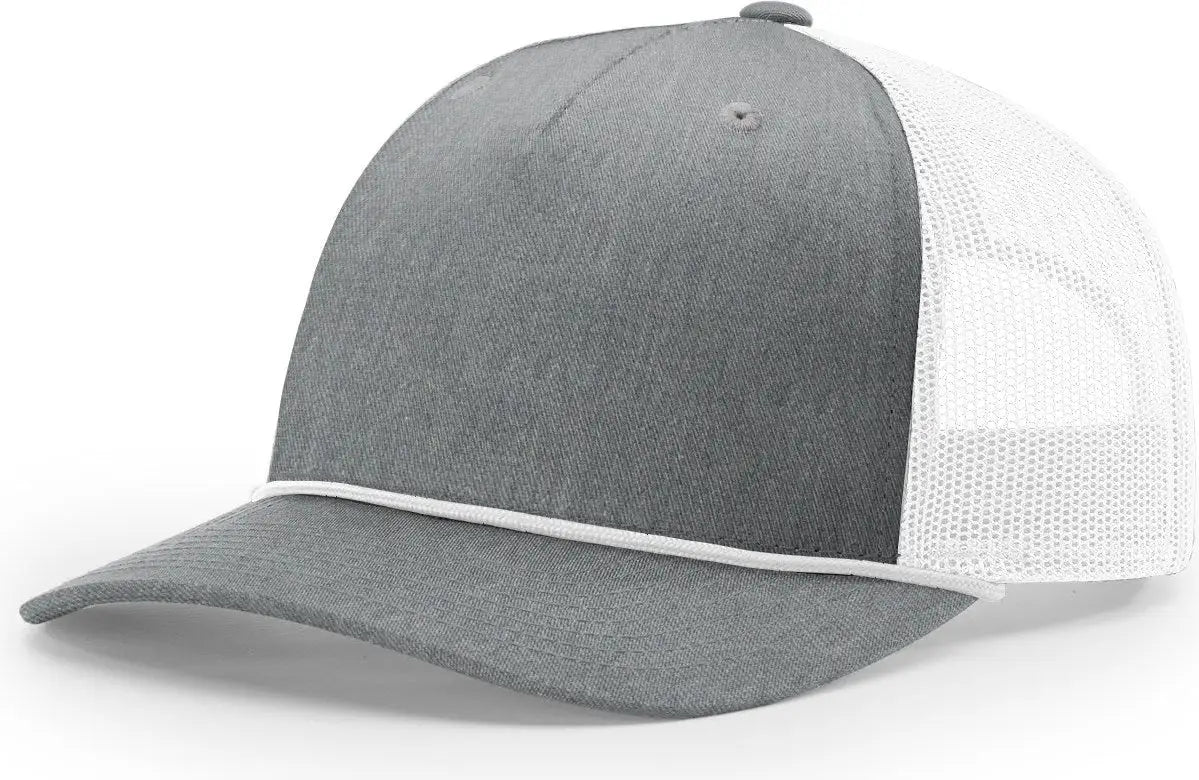 Richardson 112fpr 5 Panel Rope Trucker Caps - Heather Grey White - Osfm