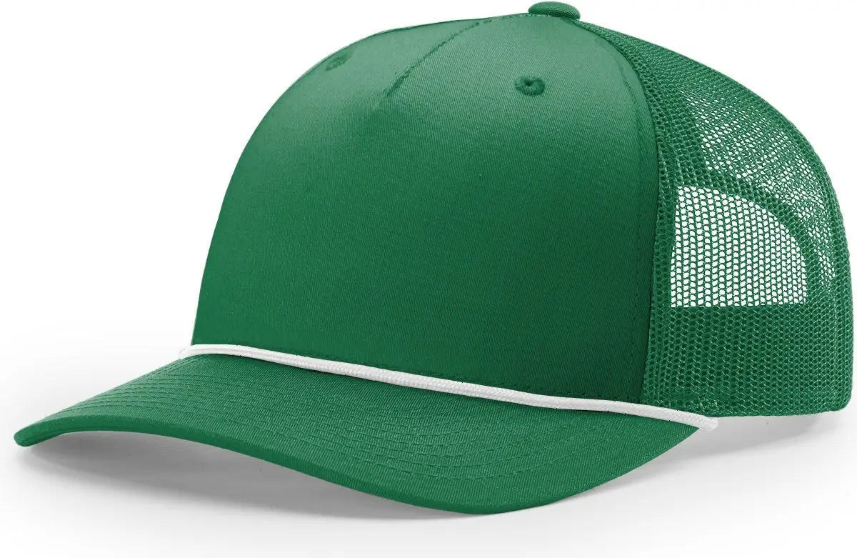 Richardson 112fpr 5 Panel Rope Trucker Caps - Kelly White
