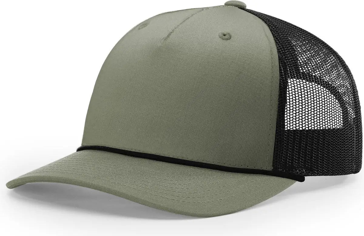 Richardson 112fpr 5 Panel Rope Trucker Caps - Loden Black - Osfm