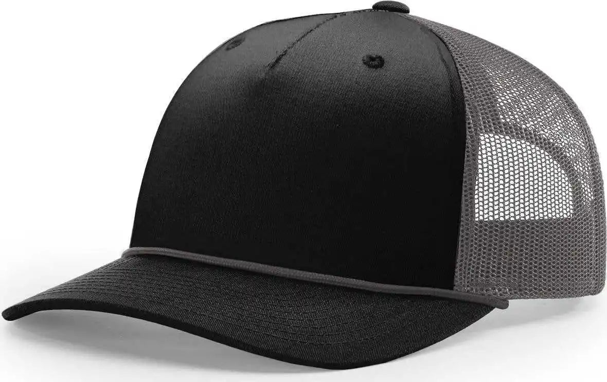 Richardson 112fpr Rope Trucker Caps - Black Charcoal - Osfm