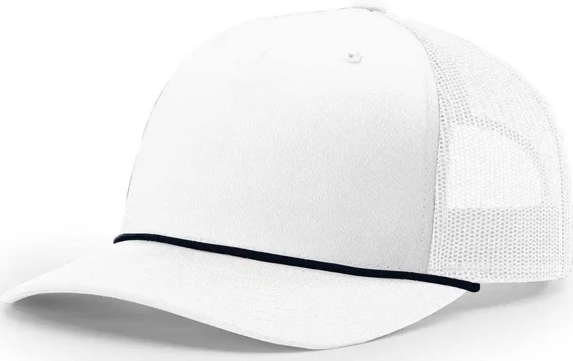 Richardson 112fpr Rope Trucker Caps - White Navy - Osfm