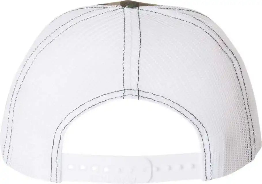 Richardson 112p Patterned Snapback Trucker Caps - Army Camo White - Green / Osfm