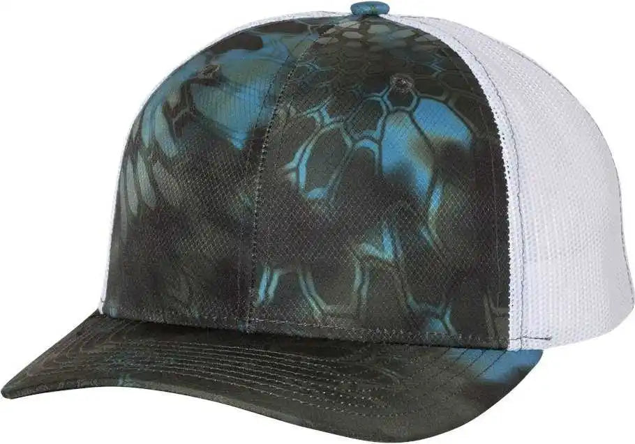 Richardson 112p Patterned Snapback Trucker Caps - Kryptek Neptune White - Osfm