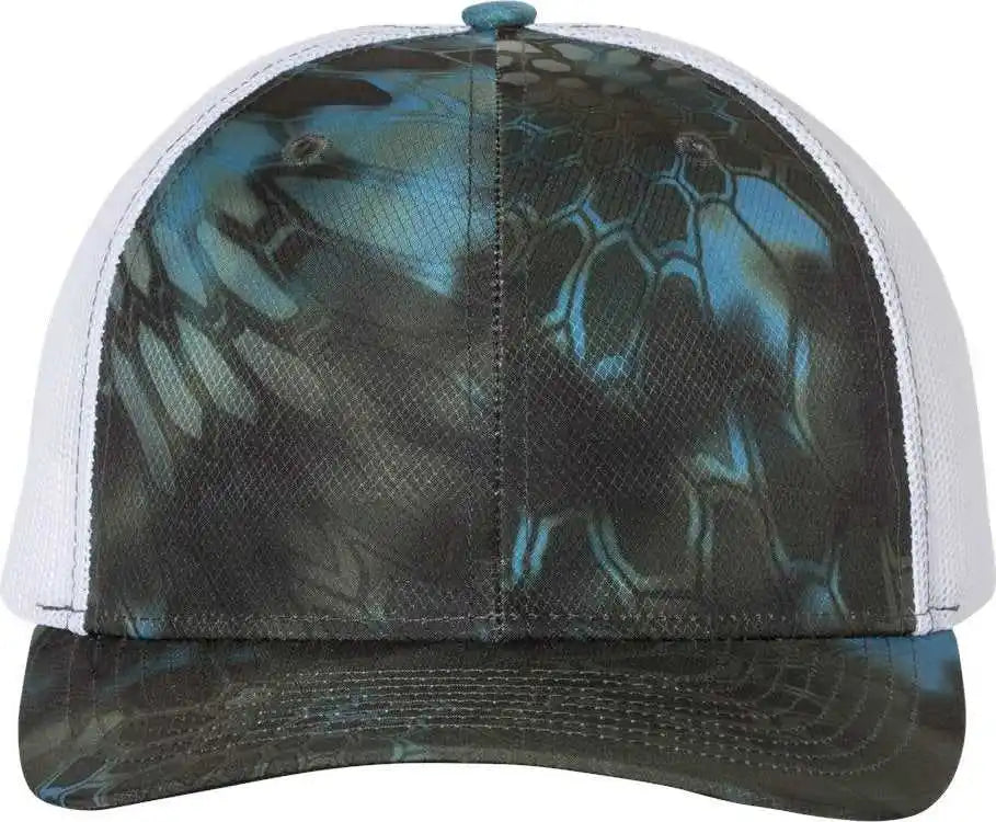 Richardson 112p Patterned Snapback Trucker Caps - Kryptek Neptune White - Osfm