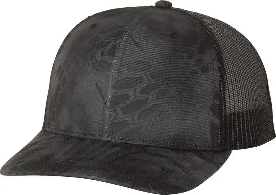 Richardson 112p Patterned Snapback Trucker Caps Kryptek Typhon Black / Osfm